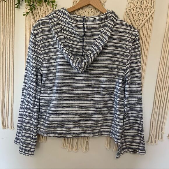ROXY Women’s Cabo Trip Lace Up Navy Stripe Hoodie Small - Picture 3 of 12